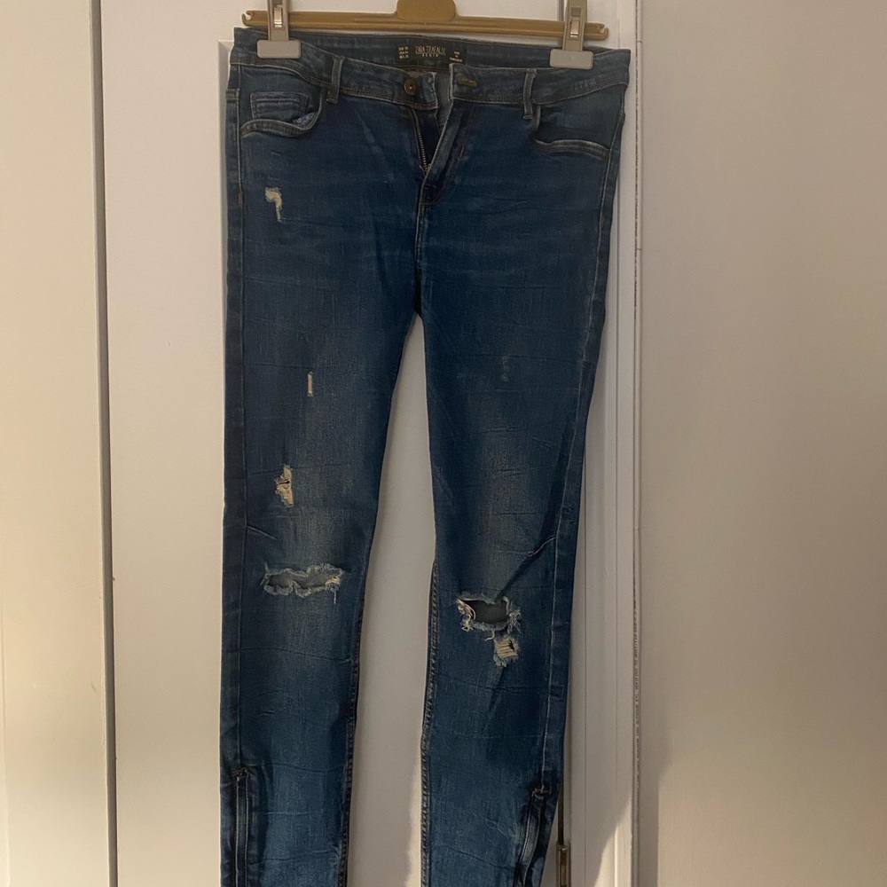 Zara jeans with side zip detail